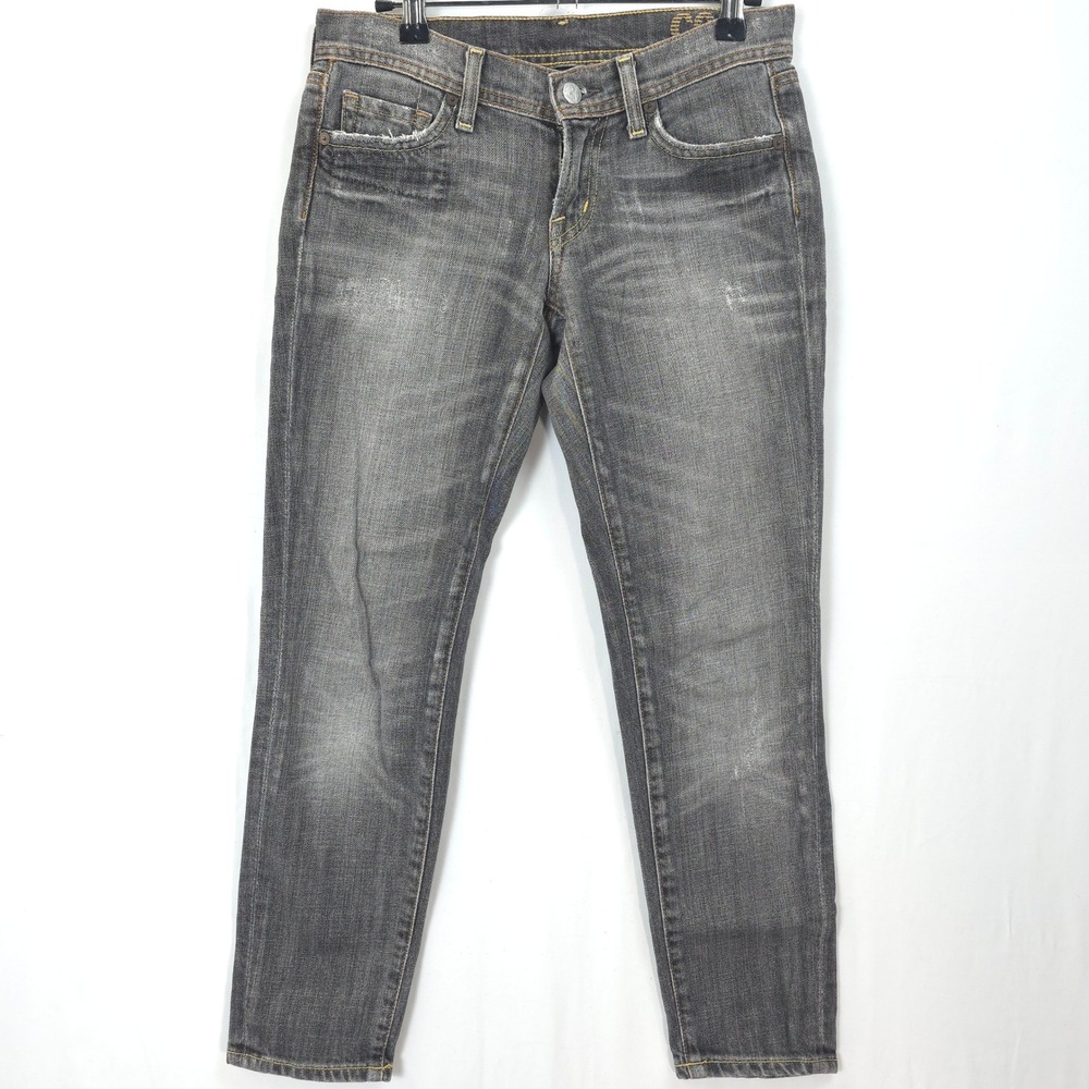 Citizens of Humanity Skinny Jeans Women 25 Paley Ankle Stretch Gray Grunge
